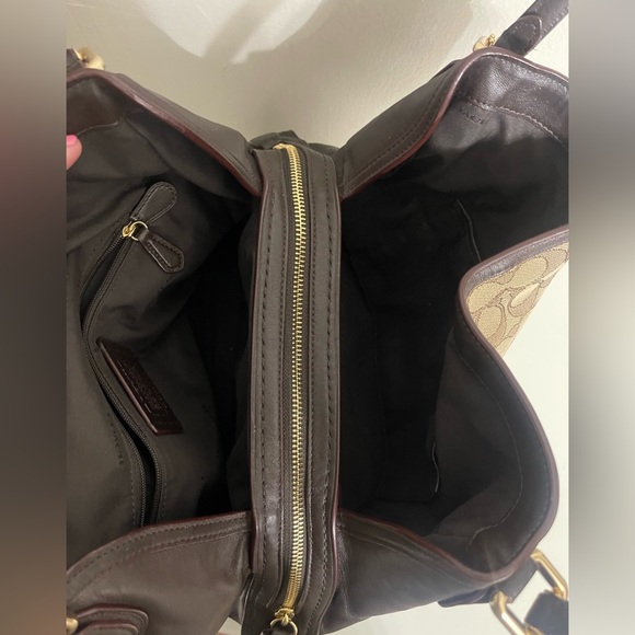 Vintage Y2K Coach Eddie Brown /Tan Signature Shoulder Bag - Picture 9 of 12